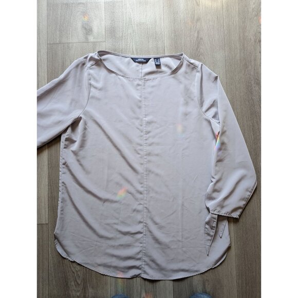 Lands End Outfitters Womens Beige Long Sleeve Blouse Tie Cuff Detail Size 12 - Picture 2 of 6